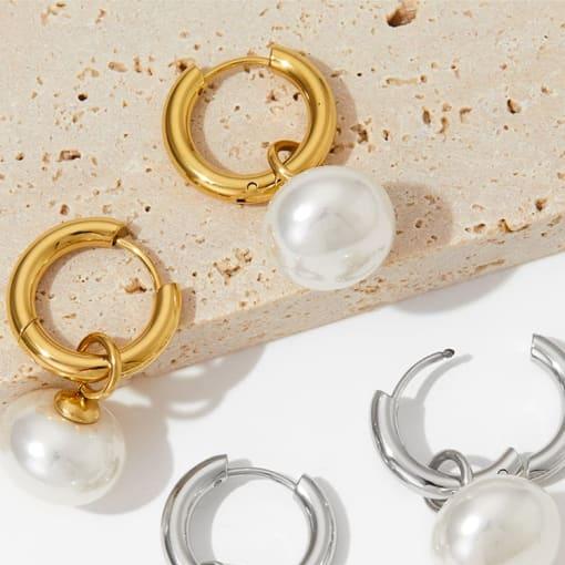 Soraya Pearl Drop Hoops